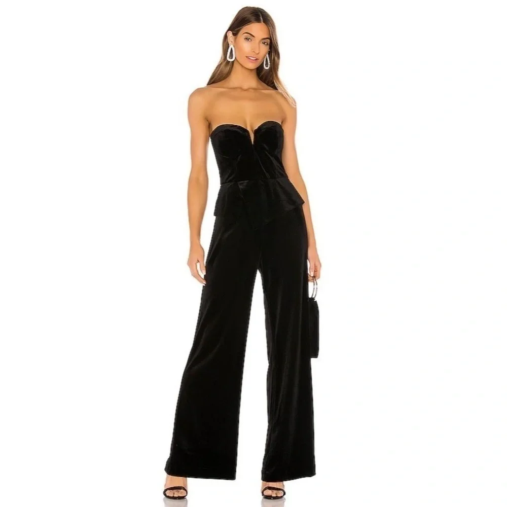 Yumi Kim Velvet Boss Jumpsuit in Slate NWT Size Small - Picture 2 of 12